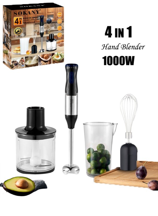 Hand Blender/Mixer With Chopper and Whisk, Handheld…