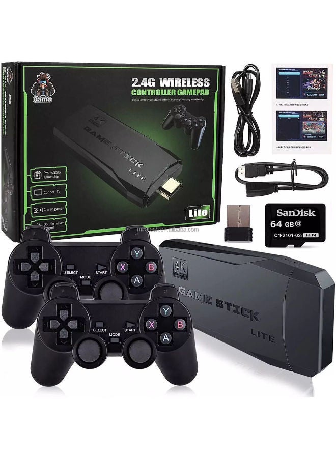 Compare Wireless Retro Game Console, Plug and Play Video Game Stick Built in 10000+ Games,9 Classic Emulators, 4K High Definition HDMI Output for TV with Dual 2.4G Wireless Controllers64GB at KSA Price