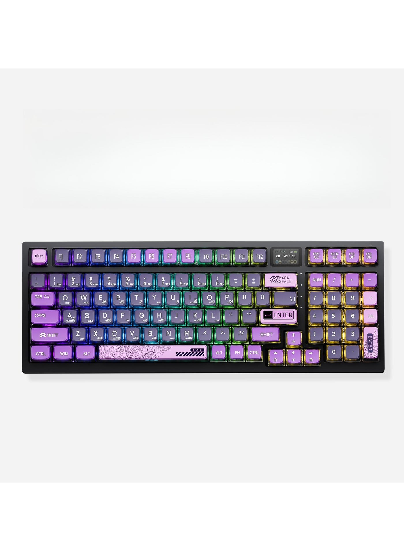 Compare ZIDLI FK980 Custom Mechanical Keyboard with DIY Display Screen RGB Gasket Structure KTT Hyacinth Switches Wireless Triple Connectivity 98Key Compact Layout PBT Keycaps 5 Color Variants at KSA Price