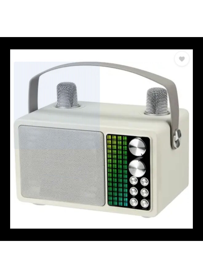 M202 Portable Bluetooth Speaker with 2 Wireless Microphones,…