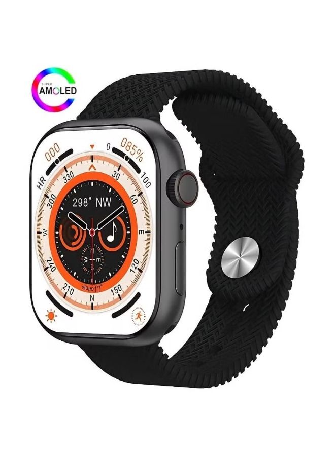 Compare 2023 HK9 Pro AMOLED 2.02 Inch Display 45MM Battery 420mAh Compass NFC Waterproof Wireless Charging Full Black at KSA Price