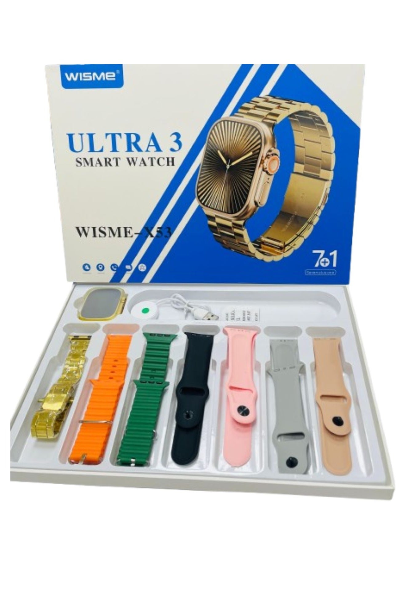 Smart Watch Ultra with 7+1 Straps Full Touch Color…