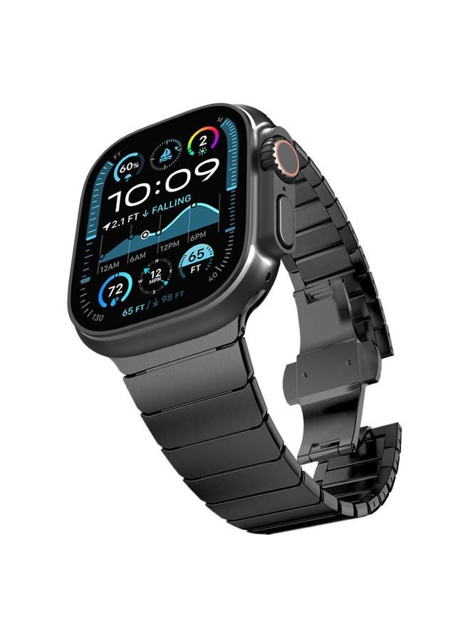 Compare Stainless Steel Band for Apple Watch UltraUltra 2 Link Bracelet 49mm 46mm 44mm 45mm, Metal Strap with Folding Clasp for Apple Watch Series 10 9 8 7 6 5 4 3 2 1 SE Black, 49mm 46mm 45mm 44mm at KSA Price