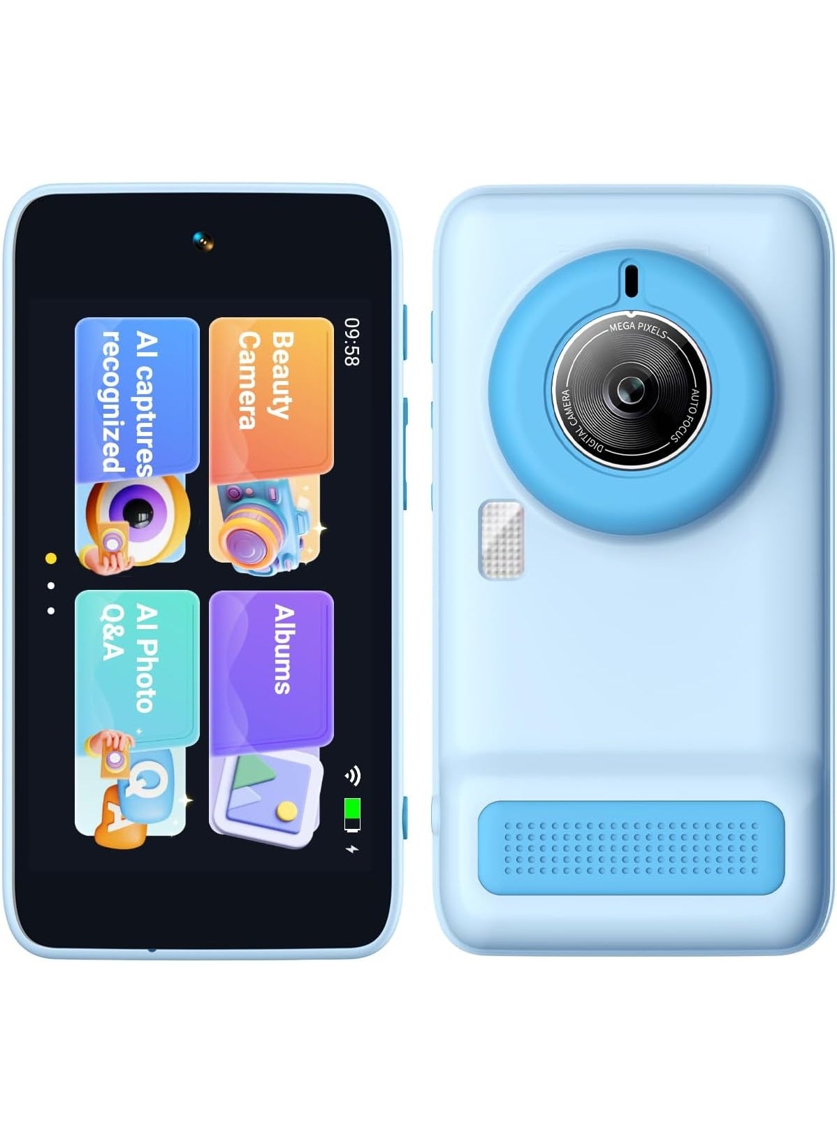 Kids Digital Camera with AI Photo Features, Blue