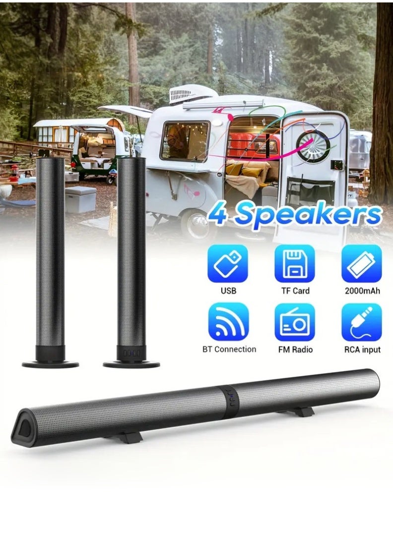 Compare TV Sound Bar, Sound Bars for Smart Tv, 74.5cm 40W Surround Sound System for TV, Bluetooth Detachable TV Soundbar with OpticalAUXUSB Connection, TV Speakers Soundbar for Home at KSA Price
