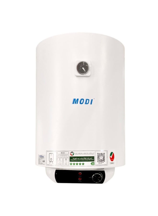 Compare MODI Vertical Electric Water Heater, 50L, Porcelain Tank, Dual Safety Thermostat at KSA Price