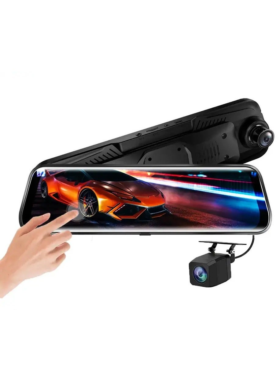 Mirror Dash Cam 10 Inch Backup Camera 1080P Front…