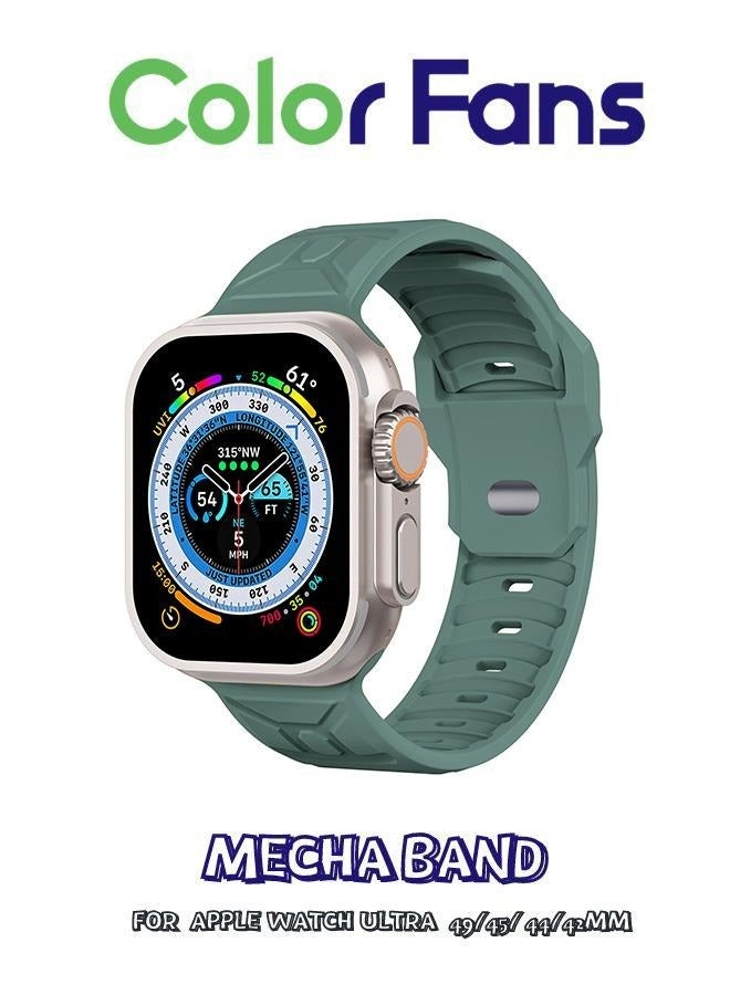 Compare Soft Silicone Sport Band for Apple Watch Ultra 49mm, 45mm, 44mm, 42mm  Pine Needle Green  Replacement Strap for iWatch Series 8, 7, SE, 6, 5, 4, 3, 2, 1  For Men and Women at KSA Price