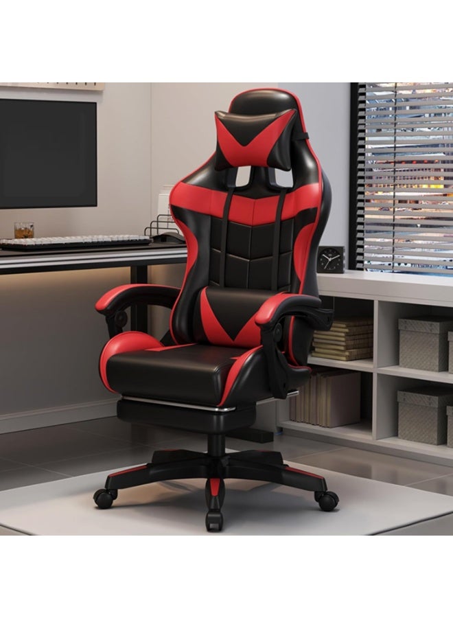 Compare Ergonomic Gaming Chair, PU Leather Computer Chair with Comfortable Armrests, Headrest with Footrest, 360° Swivel, Ideal for Office and Gaming Use at KSA Price