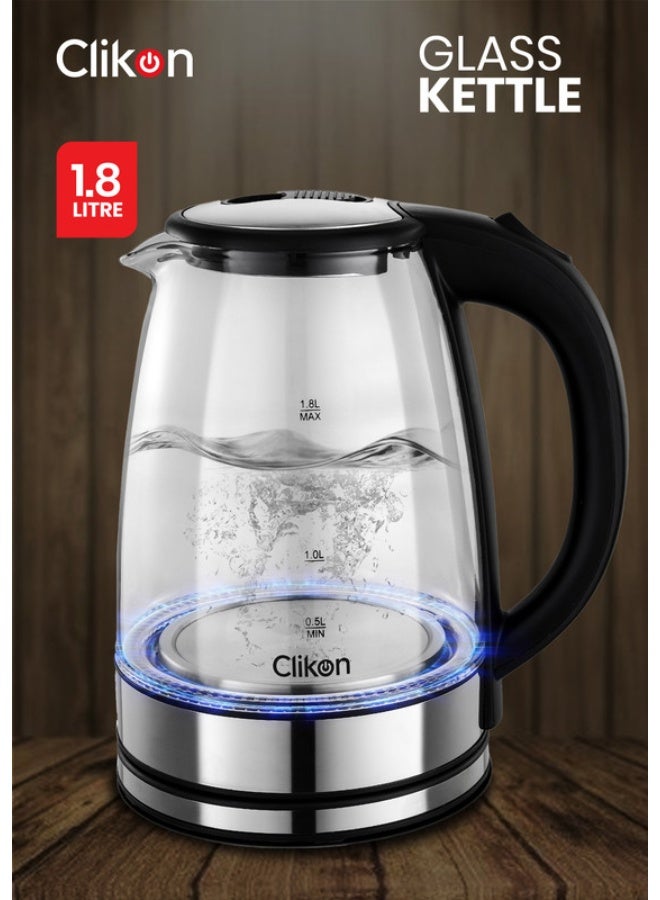 1.8 Liter Cordless Glass Body Electric Kettle With…