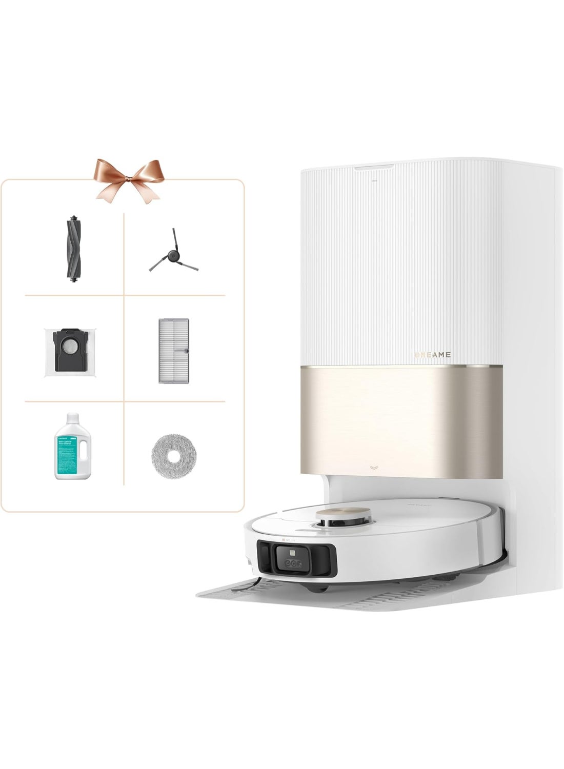 Compare Dreame X40 Ultra Complete Robot Vacuum Cleaner, 12000 Pa Robotic Vacuum with Removable and Lift Mop, Extensive Cleaning with Side Brushes, MopExtend technology, SelfCleaning Mop in 70° Hot Water 50.0 W X40 Ultra White at KSA Price