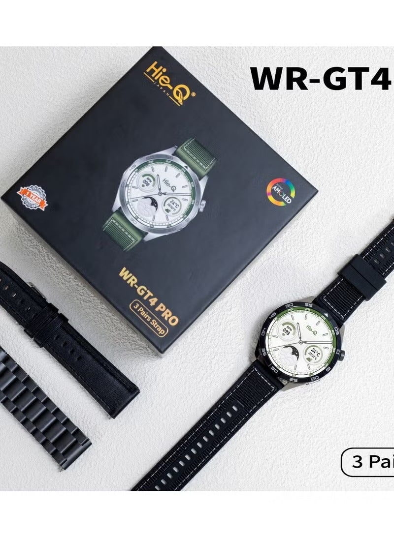 Compare HieQ WRGT4 PRO Smart Watch with 3 Pairs of Straps, Super AMOLED Display, Fitness and Health Tracker at KSA Price