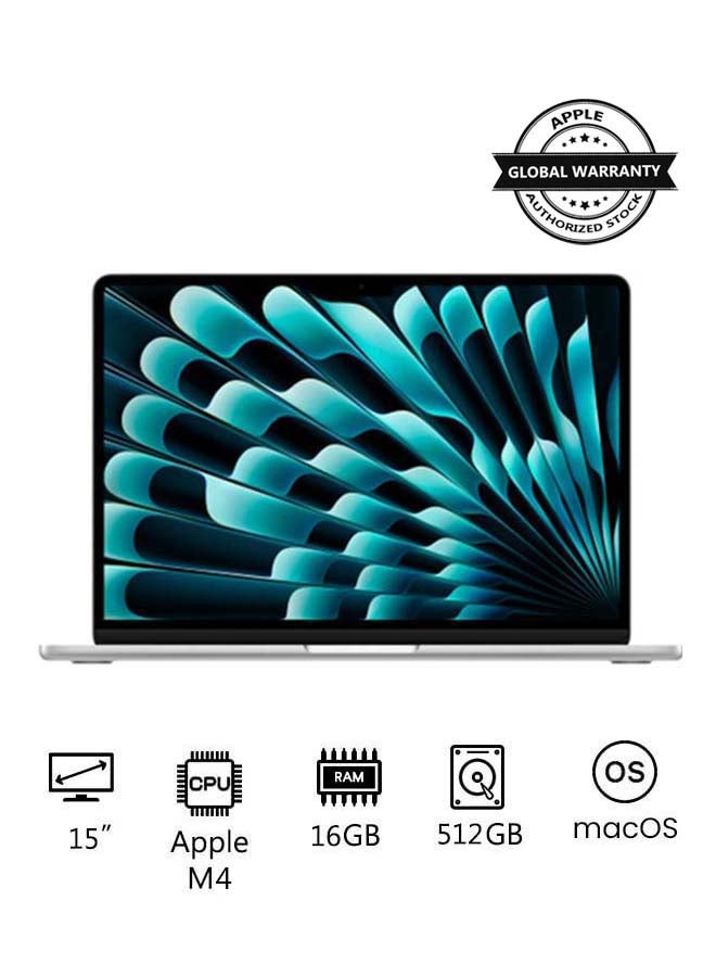 Compare New 2025 MacBook Air MW1H3 15Inch Display, Apple M4 Chip 10Core CPU 10Core GPU Processor16GB RAM512GB SSDmacOSInternational Version Silver at KSA Price