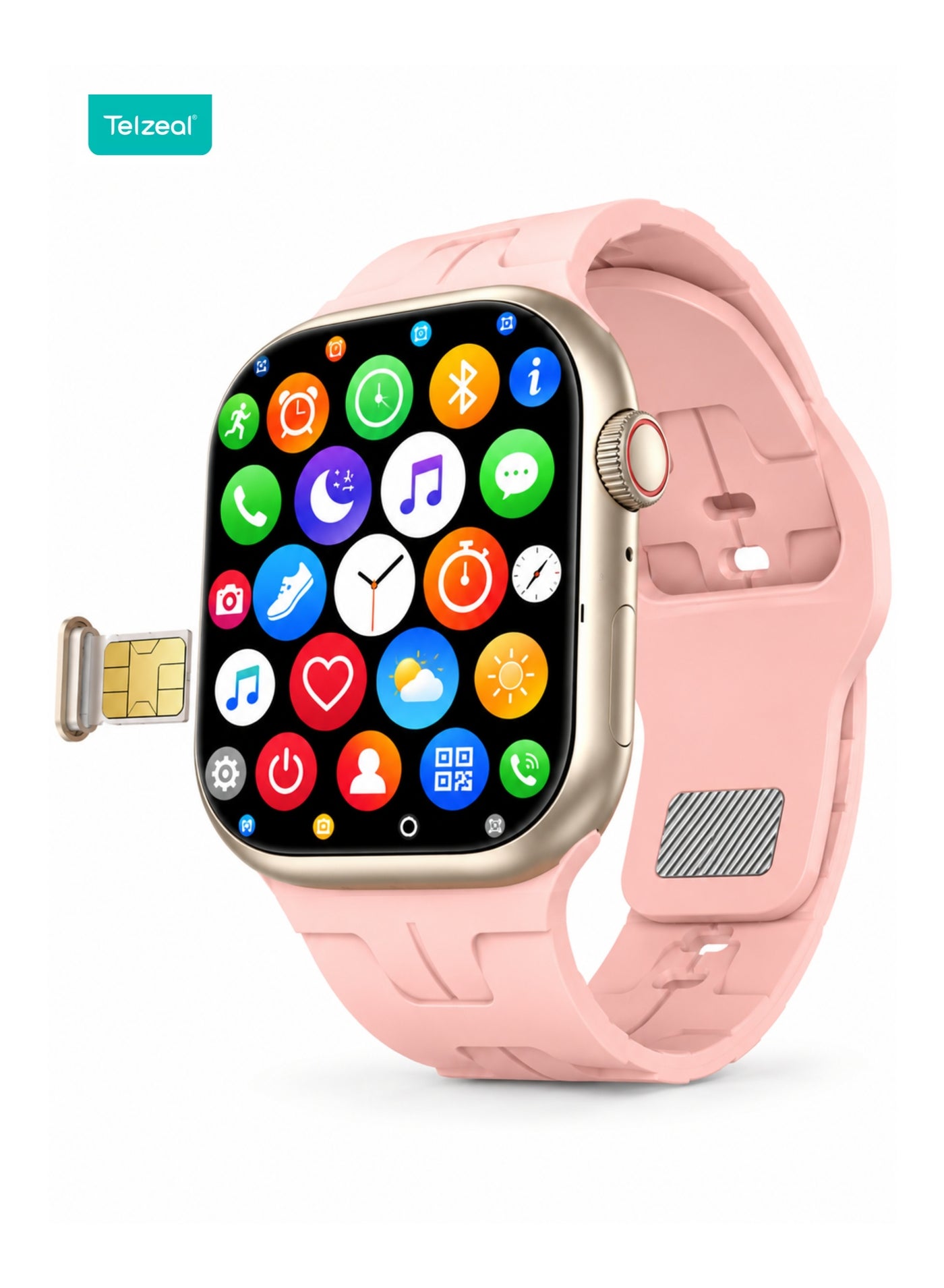 Compare Smart Watch with SIM Card Slot & HD Camera, 2.2Inch Touch Screen, Bluetooth Calling, Wireless Charging, 3 Straps, Sports & Sleep Tracking, TEL3 Gold at KSA Price