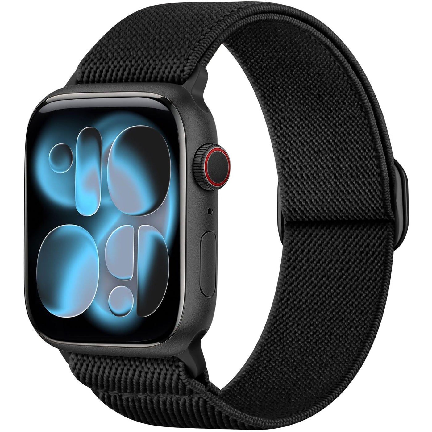 Compare Ynitec Stretchy Straps for Apple Watch 44mm 45mm 46mm 49mm 42mm, Sports Ankle Arm Strap for iWatch Series 11 10 9 8 7 6 5 4, SE 3 2 1 Ultra, Stylish Elastic Nylon Loop Bands for Women, Black at KSA Price