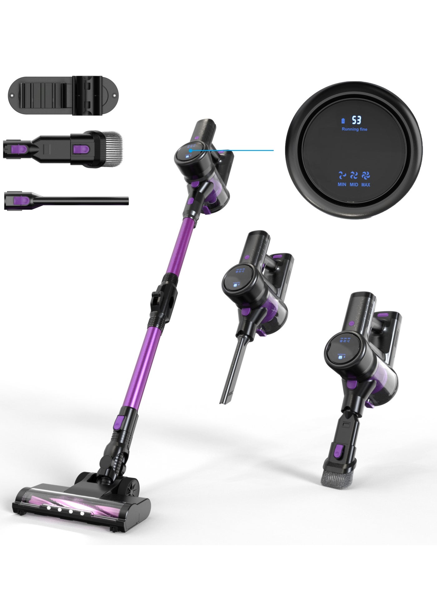 Cordless Vacuum Cleaner with LED Display,6-in-1…