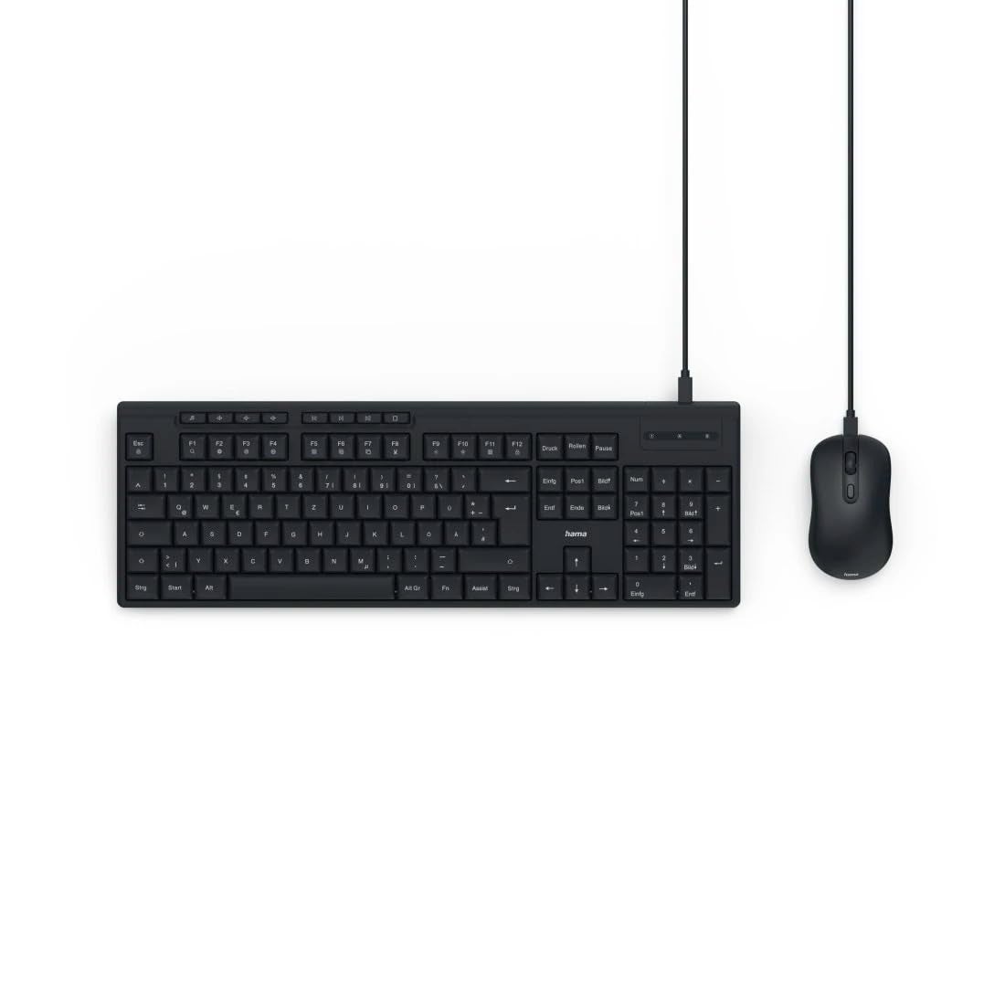 Hama CKM-200 Wired Keyboard and Mouse Set, Black,…
