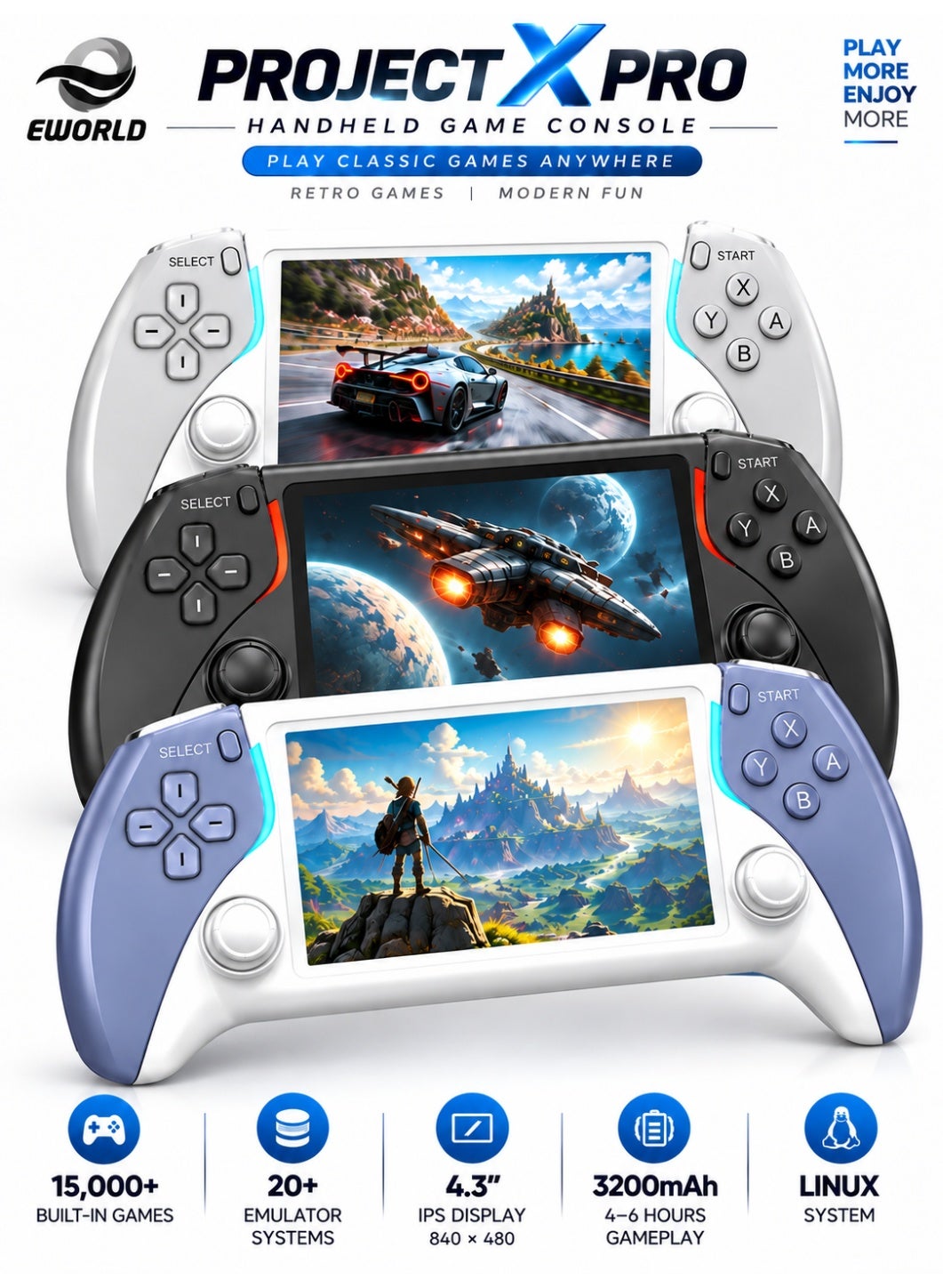 Project X Pro Handheld Retro Gaming Console,…