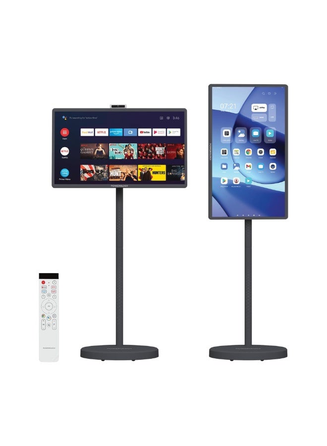 Compare Portable Android TV on Wheels, FHD 60Hz Cordless Screen, 32 Inch Smart Monitor, WiFi & Bluetooth, Touch Screen, 2× BuiltIn Speakers, 38400 mAh Battery, Netflix Shahid YouTube at KSA Price
