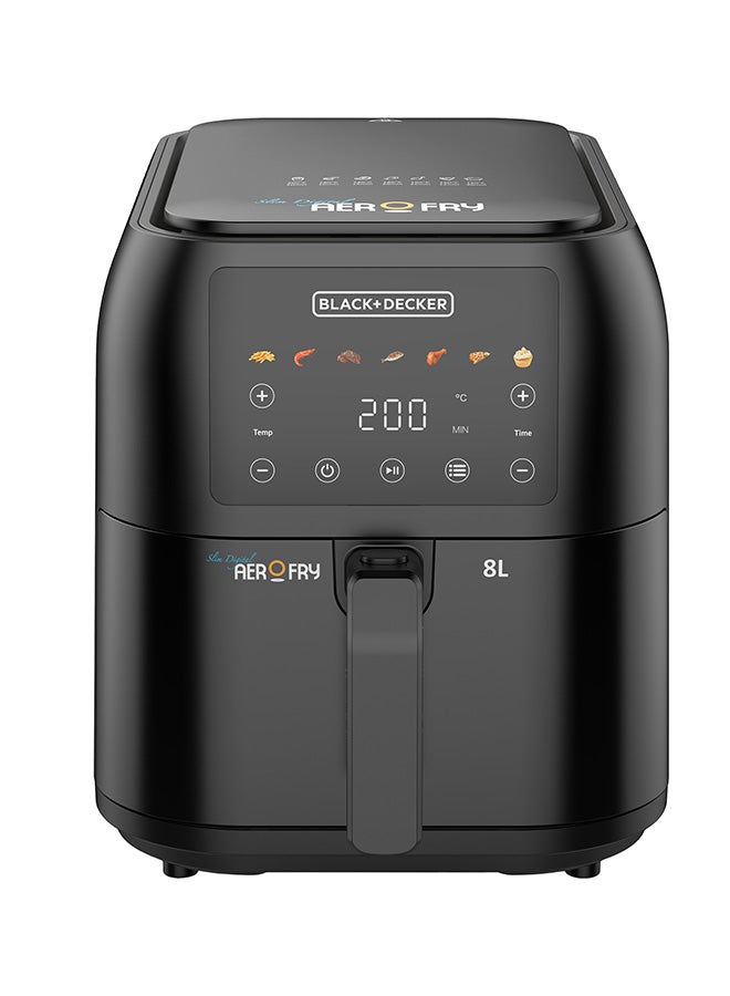 Compare Digital Air Fryer, 8L FamilySized Capacity, 7 Preset Functions, Rapid Air Convection for Healthy Frying, Adjustable Temperature 80200°C, Easy Clean, 8 L 1700 W SAF80B5 Black at KSA Price