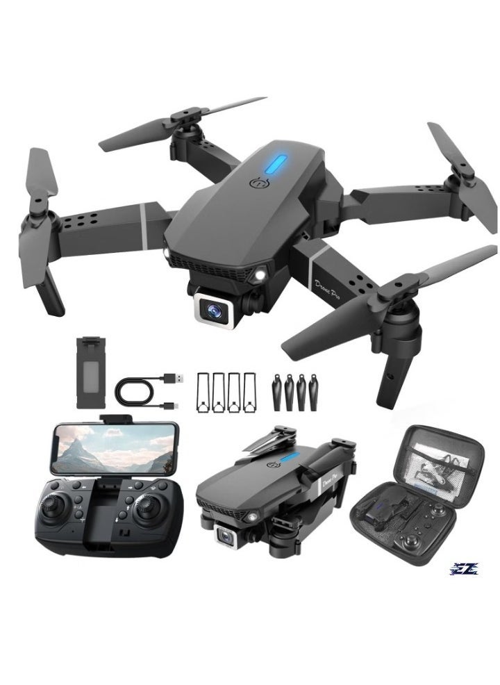 Compare E88 4K HD Drone – Foldable Aerial Drone for Beginners, 2.4GHz RealTime Transmission, 360° Roll, Long Battery Life, Headless Mode, Trajectory Flight, OneKey Return at KSA Price