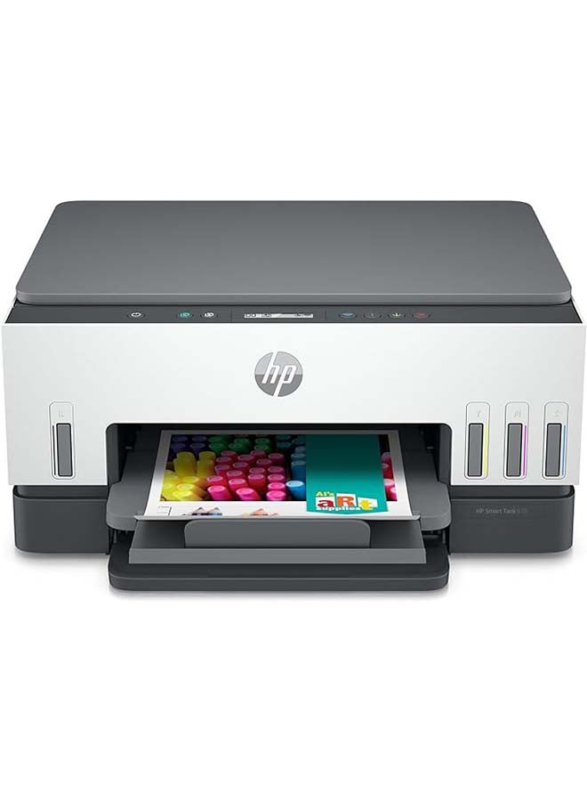 Compare Smart Tank 670 AllinOne Printer, Print, Scan, Copy, Wireless, Scan to PDF, Fast twosided printing, Up to 18,000 black or 8,000 color pages 6UU48A Grey at KSA Price