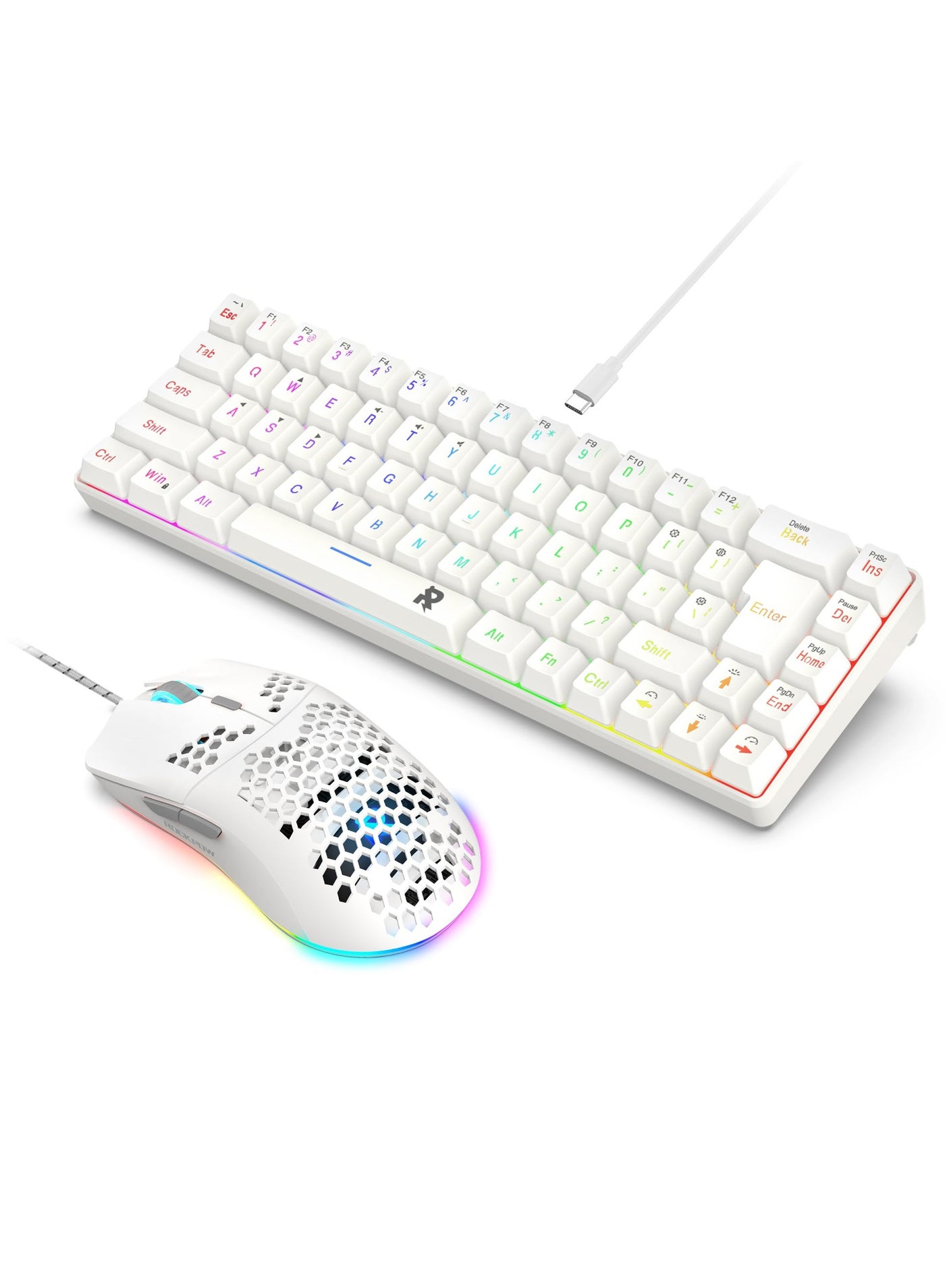 60% Wired Gaming Keyboard Mouse Combo,RGB Gaming…