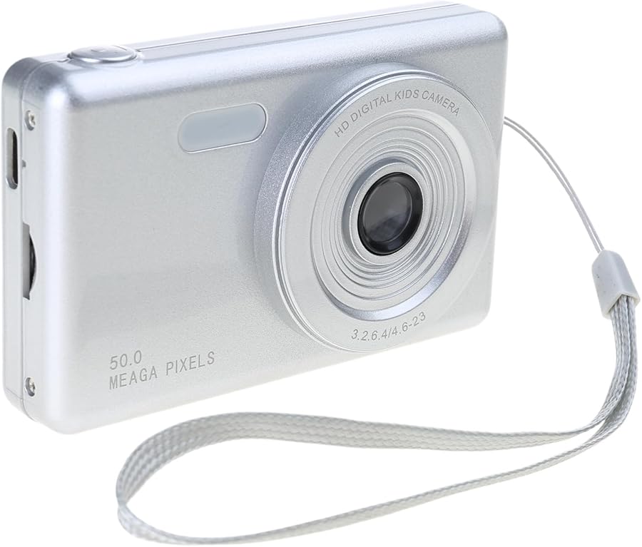 Silver Digital Camera 4K Portable Pocket Camera…