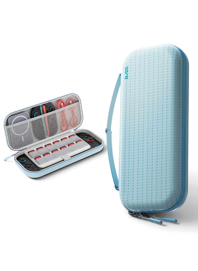Compare BJBT Nintendo Switch 2 Hard Shell Protective Travel Carrying Bag with 12 Game Card Holders, Designer Dotted Mesh Pattern, Detachable Shoulder Strap, Switch 2 Only at KSA Price