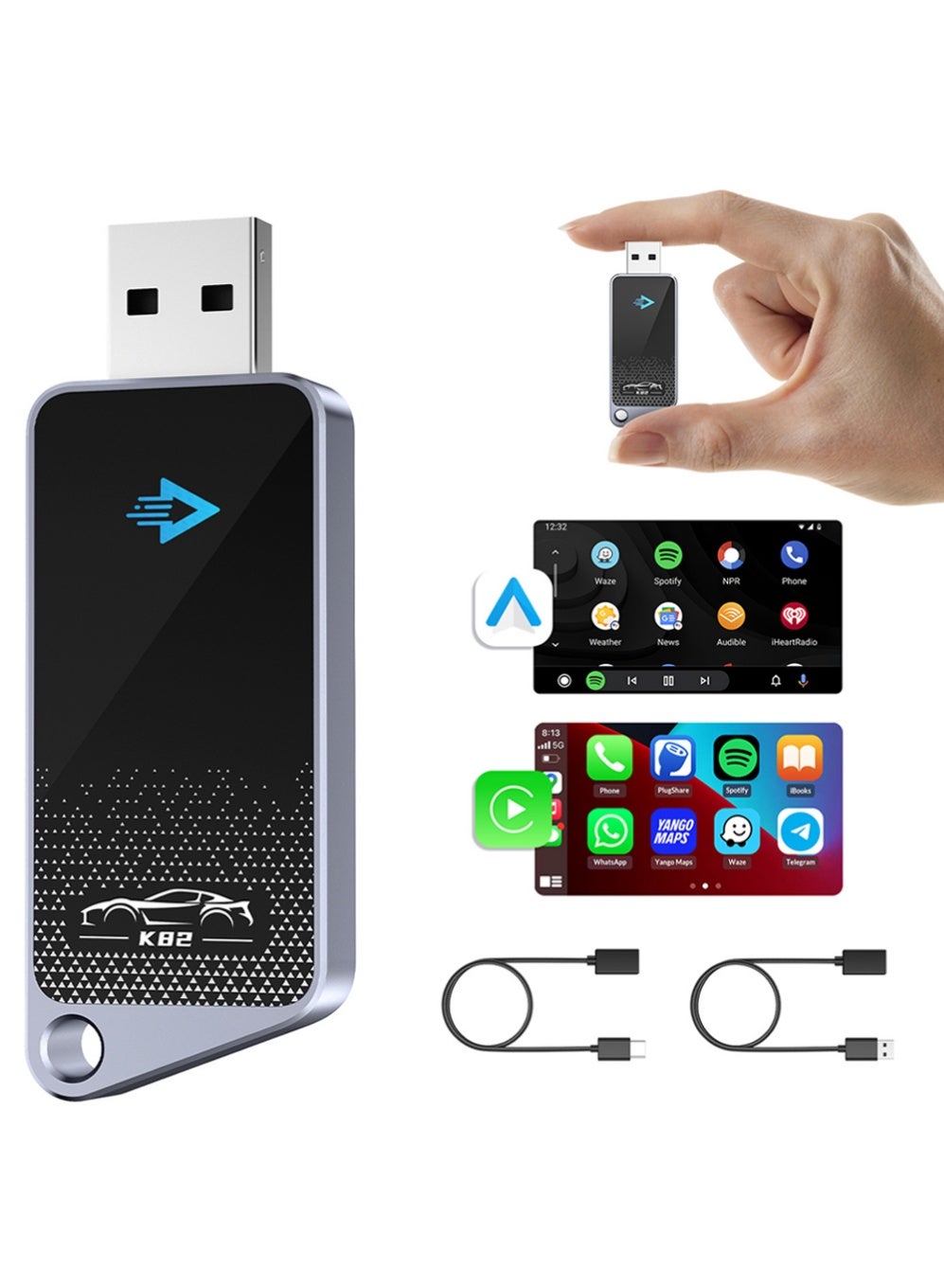 Compare Wireless CarPlay Adapter for iPhone Plug & Play, No Delay – 5.8GHz WiFi & Bluetooth 5.3, Compact Metal Design, Compatible with 2016+ Cars – Fast AutoPairing,Stable Control & No Delay at KSA Price
