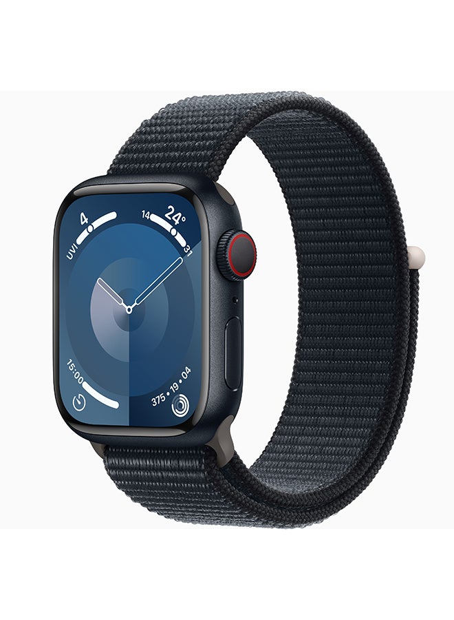 Compare Watch Series 9 GPS + Cellular 41mm Midnight Aluminium Case With Midnight Sport Loop at KSA Price