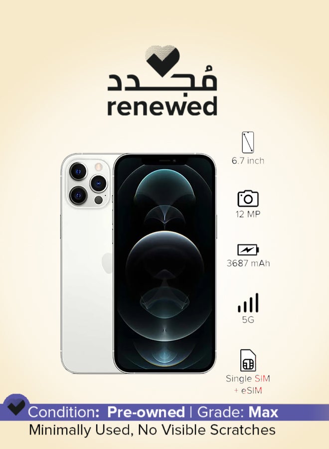 Compare Renewed  iPhone 12 Pro Max With Facetime 128GB Silver 5G  International Specs at KSA Price