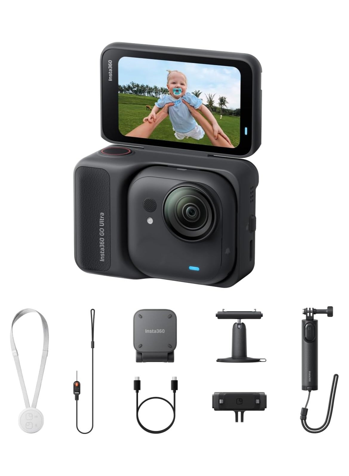 Compare GO Ultra Creator Bundle | Tiny 4K Cam, Lightweight & Portable, Low Light Excellence, Mount Anywhere, FlowState Stabilization, 200 Min Battery Life  Midnight Black at KSA Price