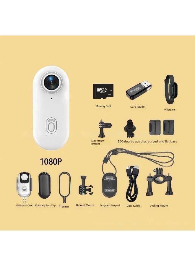 Compare 4K Ultra HD Body Camera with Audio Recording, 30M Waterproof Action Camera, Magnetic & 360° Rotating Clip, 120 Mins Battery, Includes 128GB Card for Cycling, Pets, Sports, White Color at KSA Price