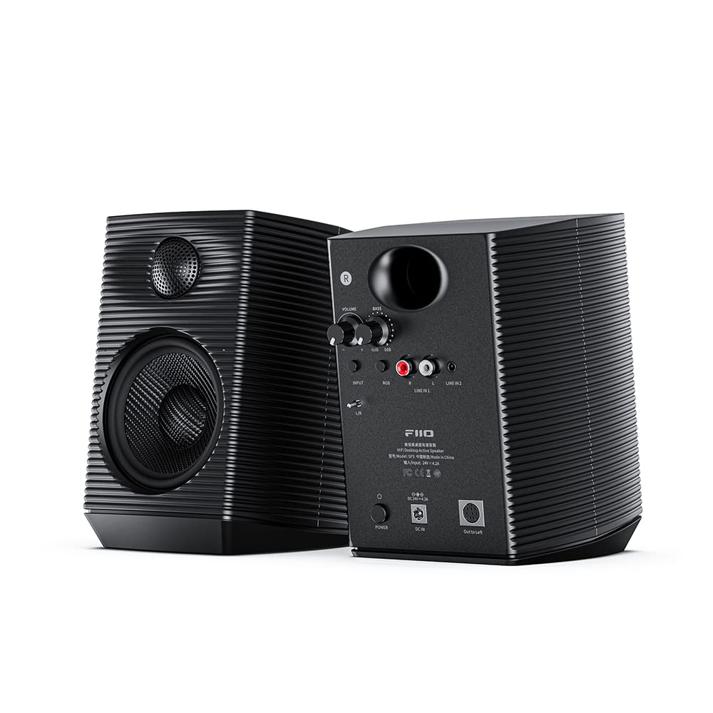 Compare FiiO SP3 Powered HiFi Active Desktop Speakers  80W Stereo Computer Speakers and Home Music Sound System with AUX AudioRCA, 2Way Black at KSA Price