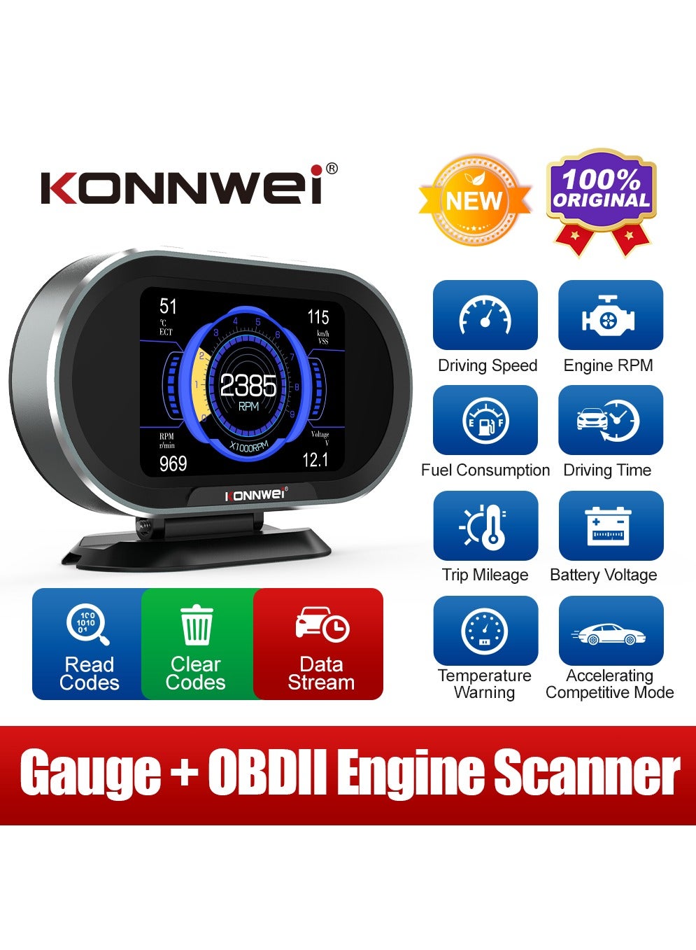 KW206 Car Head Up Display OBD2 HUD Digital…