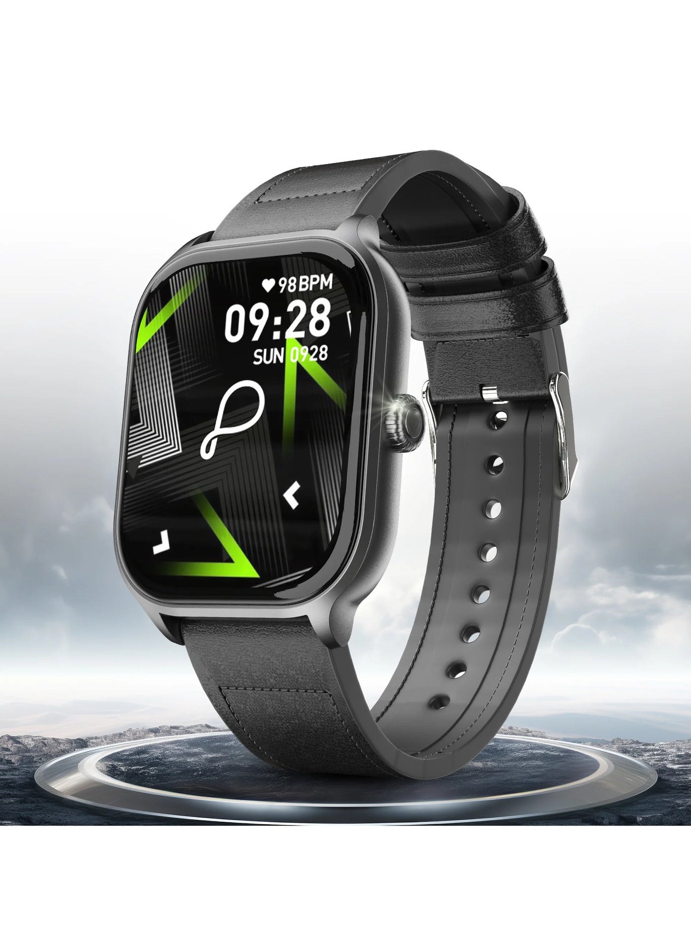 Compare Edge Smart Watch for Men and Women , 2.01 True HD Display, Bluetooth Calling, Heart Rate Monitoring, Rotating Crown, AI Voice Assistant, Sleep Monitoring, Alarm & Notification, Onyx Black at KSA Price
