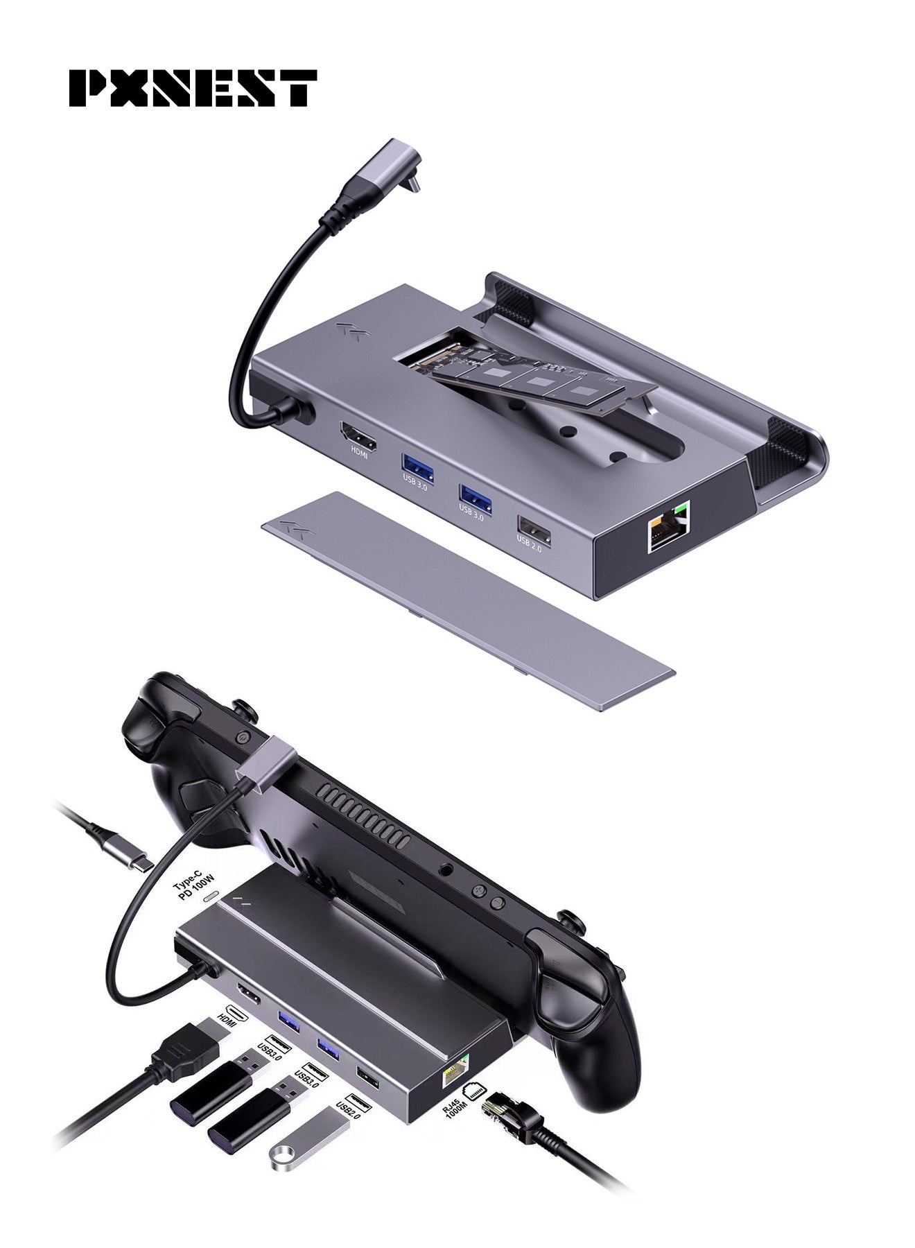 6-in-1 Docking Station for Steam Deck & ROG Ally,…