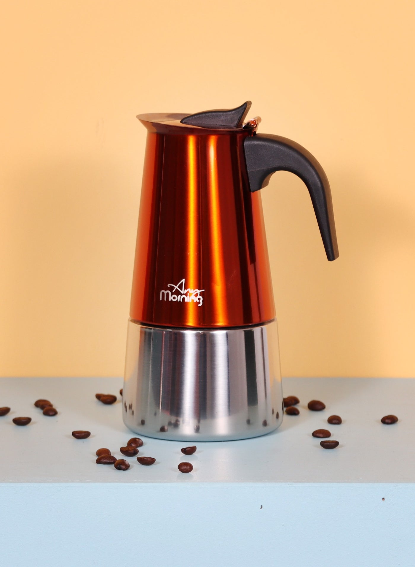 Compare Stovetop Espresso Coffee Maker 300ml, Stainless Steel Induction Moka Pot Compatible with All Hob Types, Italian Coffee Maker, Percolator Coffee Pot 6 Cups, 10 oz, Copper  FE0016 at KSA Price