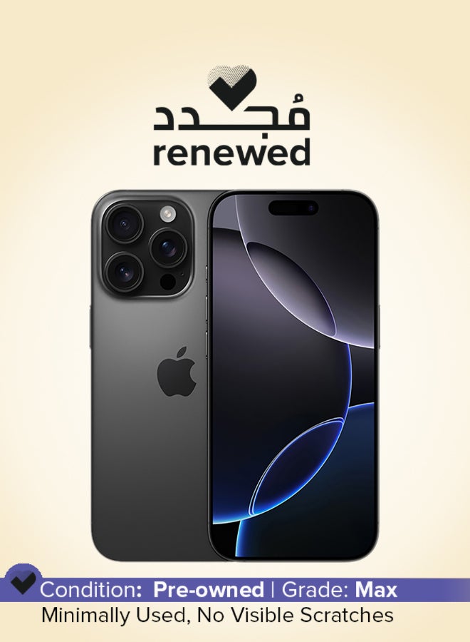 Renewed - iPhone 16 Pro 128GB Black Titanium…