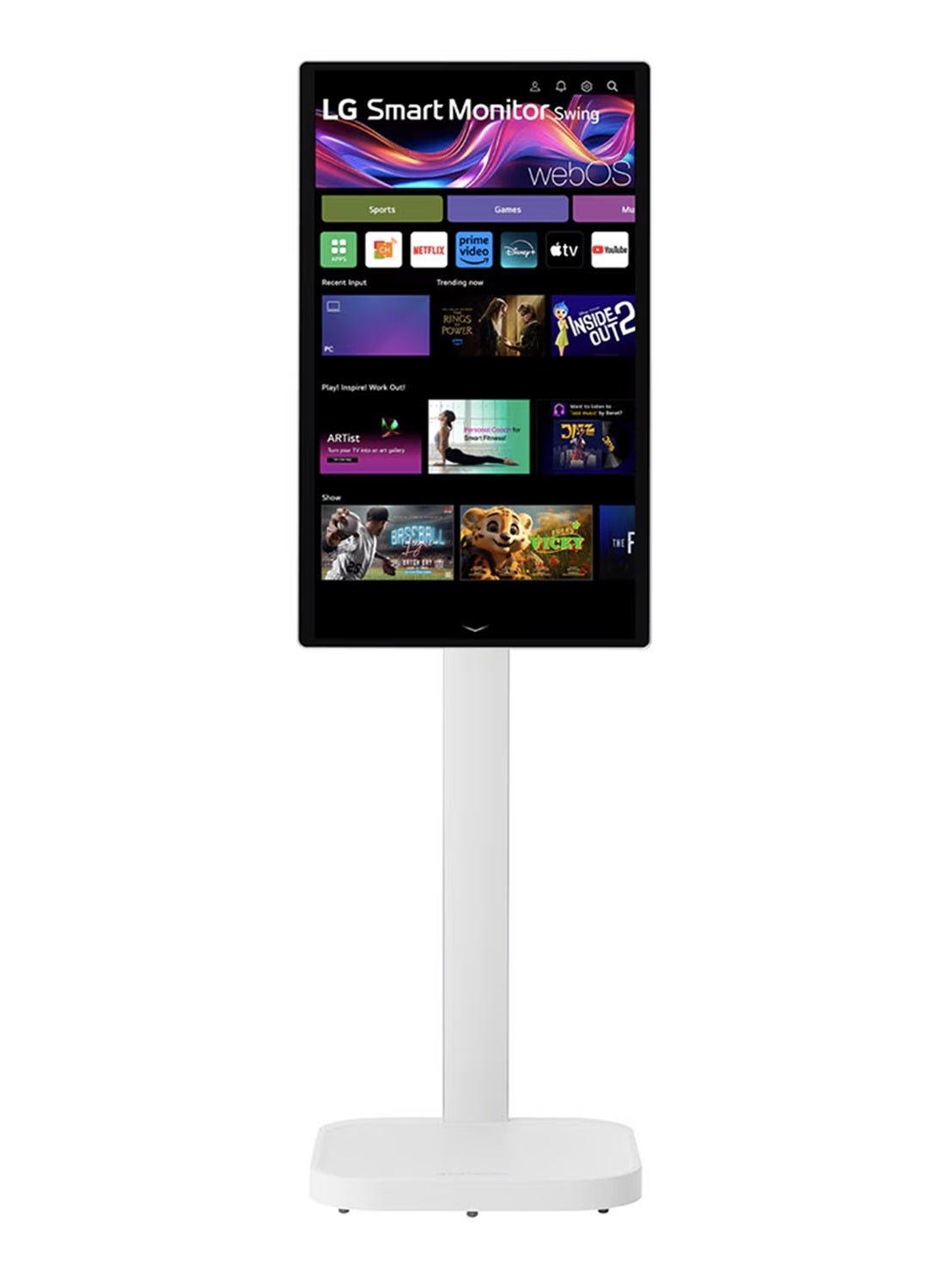 Compare 31.5 inch 4K UHD IPS Smart Monitor Swing with touchscreen, featuring a unique movable stand and webOS system, Rolling stand with a hidden adapter, Build in Speakers USBC, AirPlay 2 + Screen Share + Bluetooth, 32U889SAW at KSA Price
