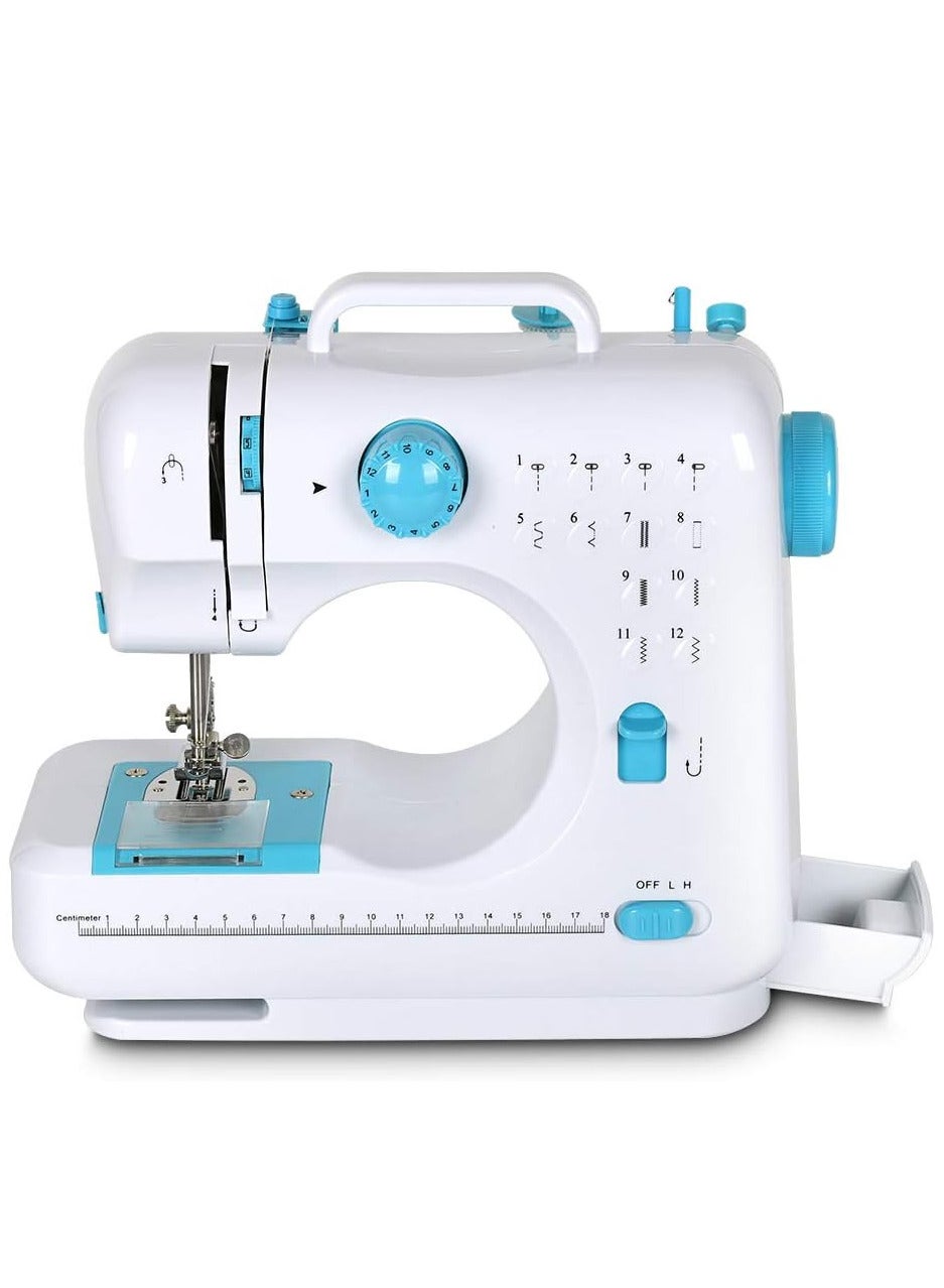 Compare Mini Sewing Machine, Portable MultiPurpose Crafting Mending Machine Household 12 Builtin Stitches & Double Thread for Beginners Blue at KSA Price