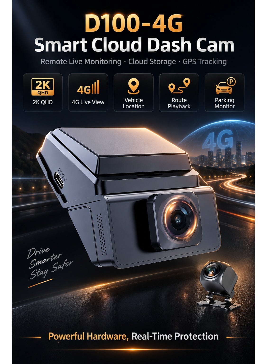 Compare Kassit D100 4G Dash Cam with GPS Positioning for Ridehailing Car at KSA Price