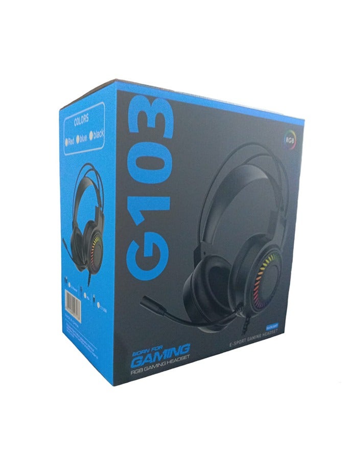 Compare G103 Wired Gaming Headset With Microphone 3D Surround Sound Headphones at KSA Price
