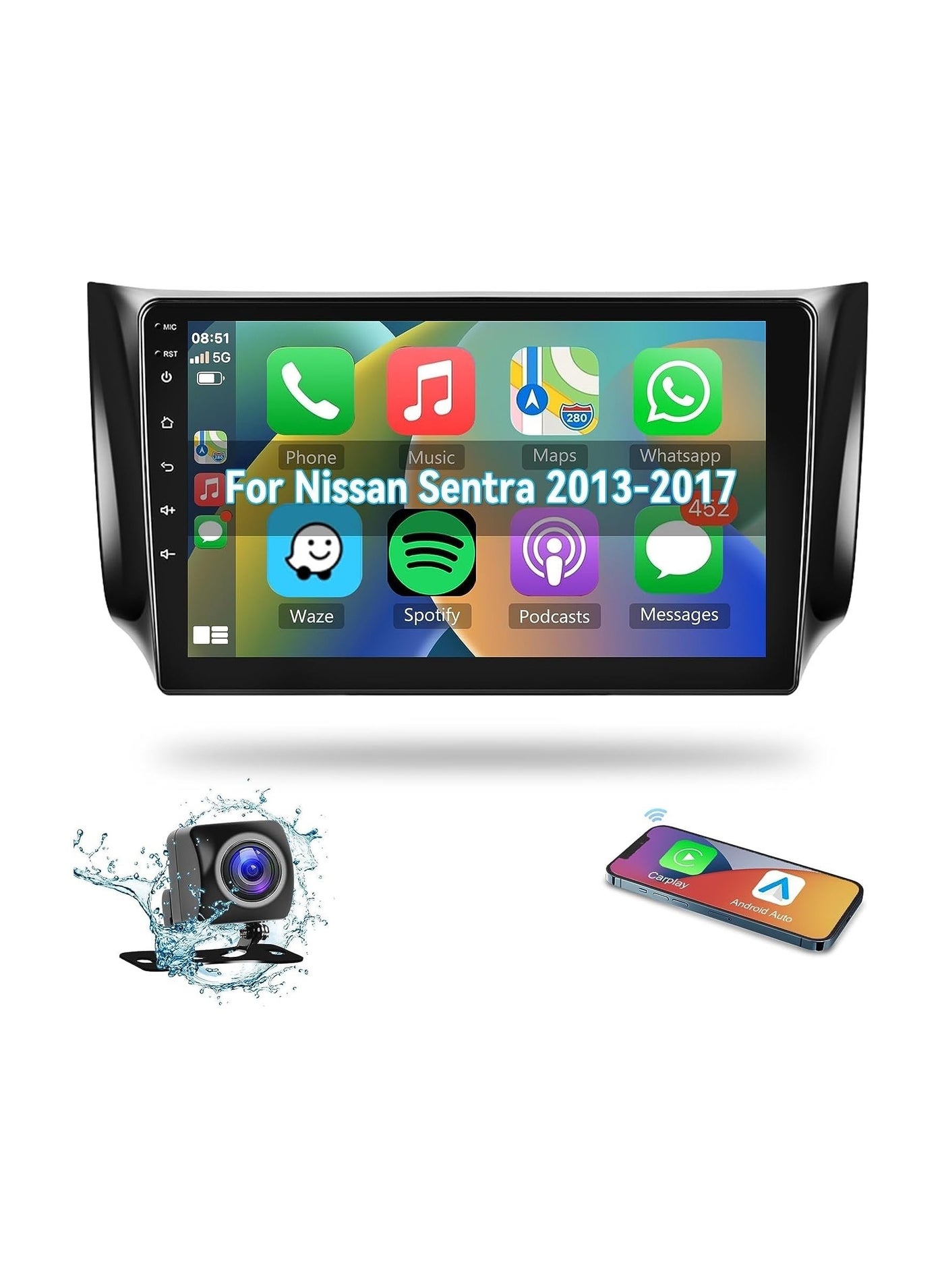 Compare Android Car Stereo for Nissan Sentra 2013 2014 2015 2016 2017 6GB RAM 128GB ROM 10 Inch Support SIM Card, Apple Carplay, MirrorLink WiFi BT, IPS Touch Screen with Backup Camera Included at KSA Price