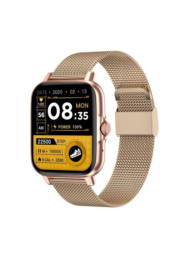 Compare Smartwatch,Bluetooth Fitness Watch for Women Men,Sport Watch with Blood Oxygen Blood Pressure Heart Rate Sleep Monitor,for Android iOS,Gold at KSA Price