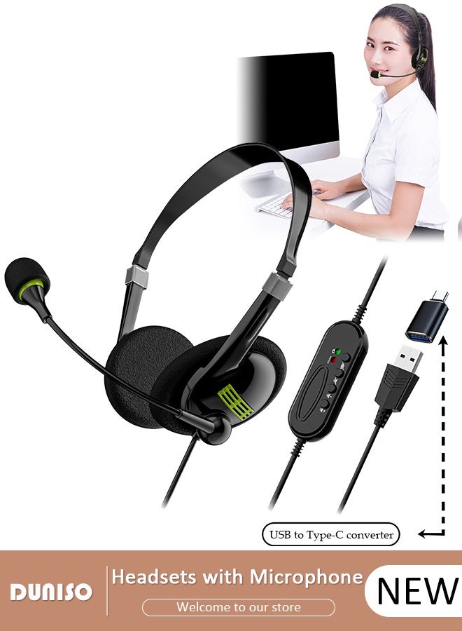 Compare Wired Headset with Microphone Call Center Headset Corded Business Headphone Classical Fashion Lightweight Comfortable Wired Customer Service Headphone for Home Call Center Telemarketing Portable Business Headset for Offices, Insurance, Customer at KSA Price