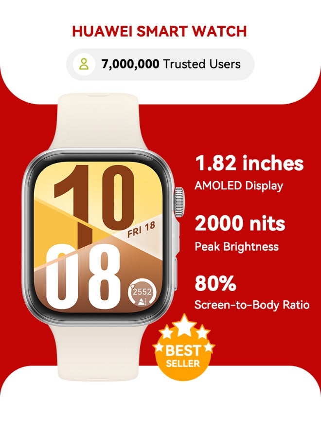 Compare Watch FIT4 Smart Watch, 1.82” Display, 100+ Sports modes, Fitness and Sleep Tracker, Heart Rate Monitor, Emotional Wellbeing Assistant, up to 10Day Battery Life, iOS & Android White at KSA Price