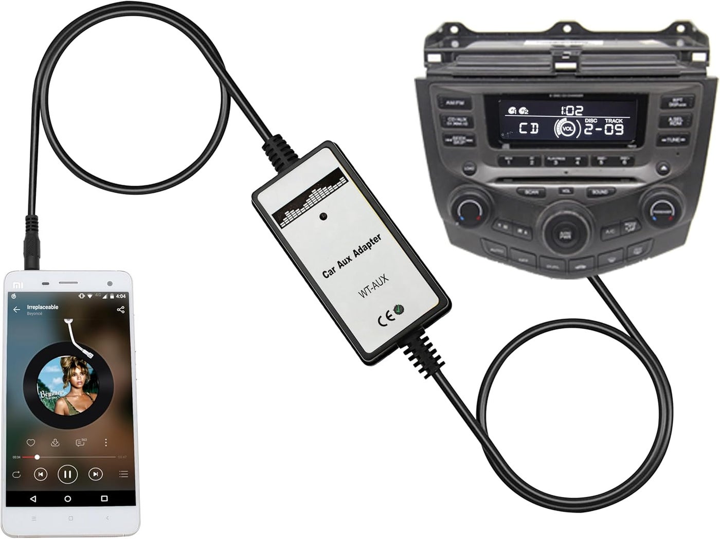 Compare Car Audio CD to AUX Input Adapter for Honda and Acura Models at KSA Price