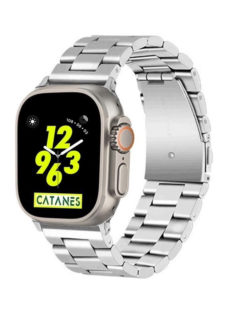 Apple Watch Ultra Band 49mm Stainless Steel Band Metal…